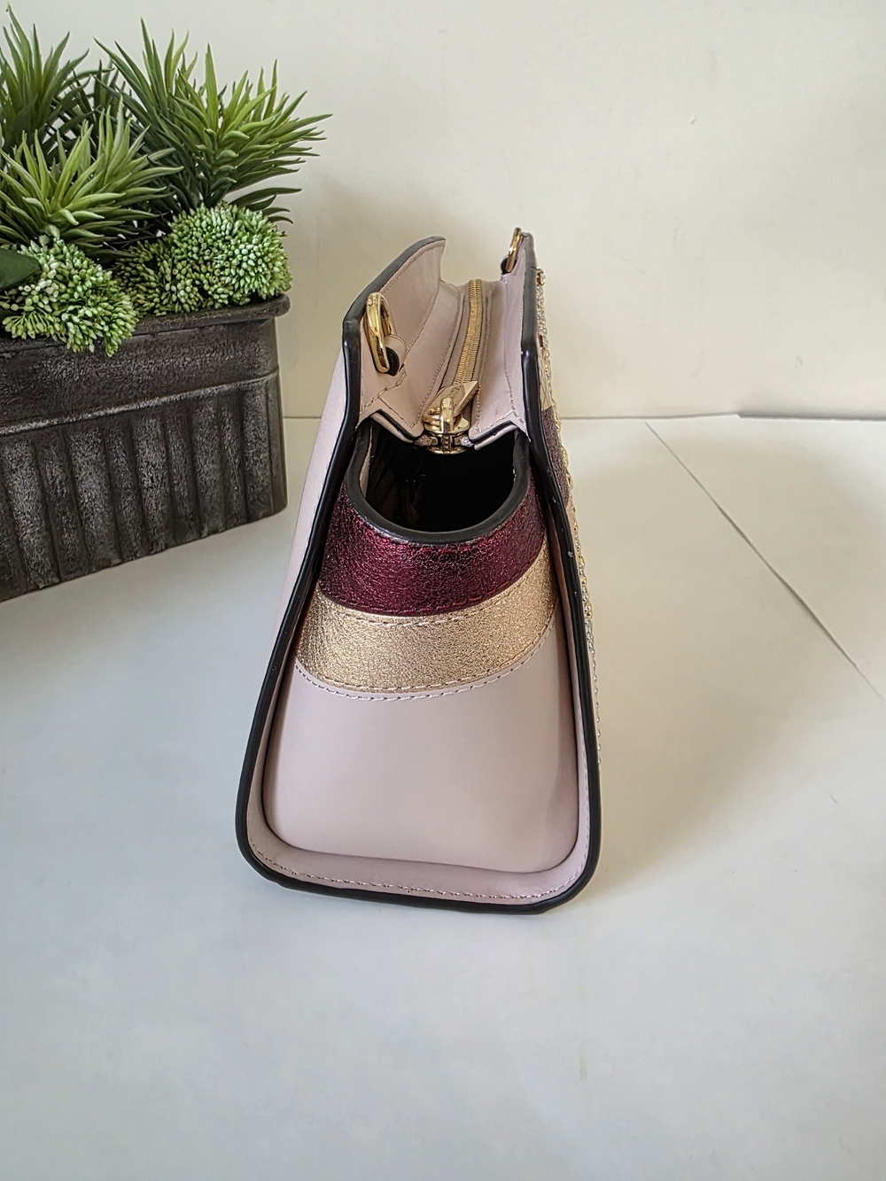 Michael Kors Selma Studded Firework Messenger Crossbody Bag Pink Multi - Picture 8 of 14